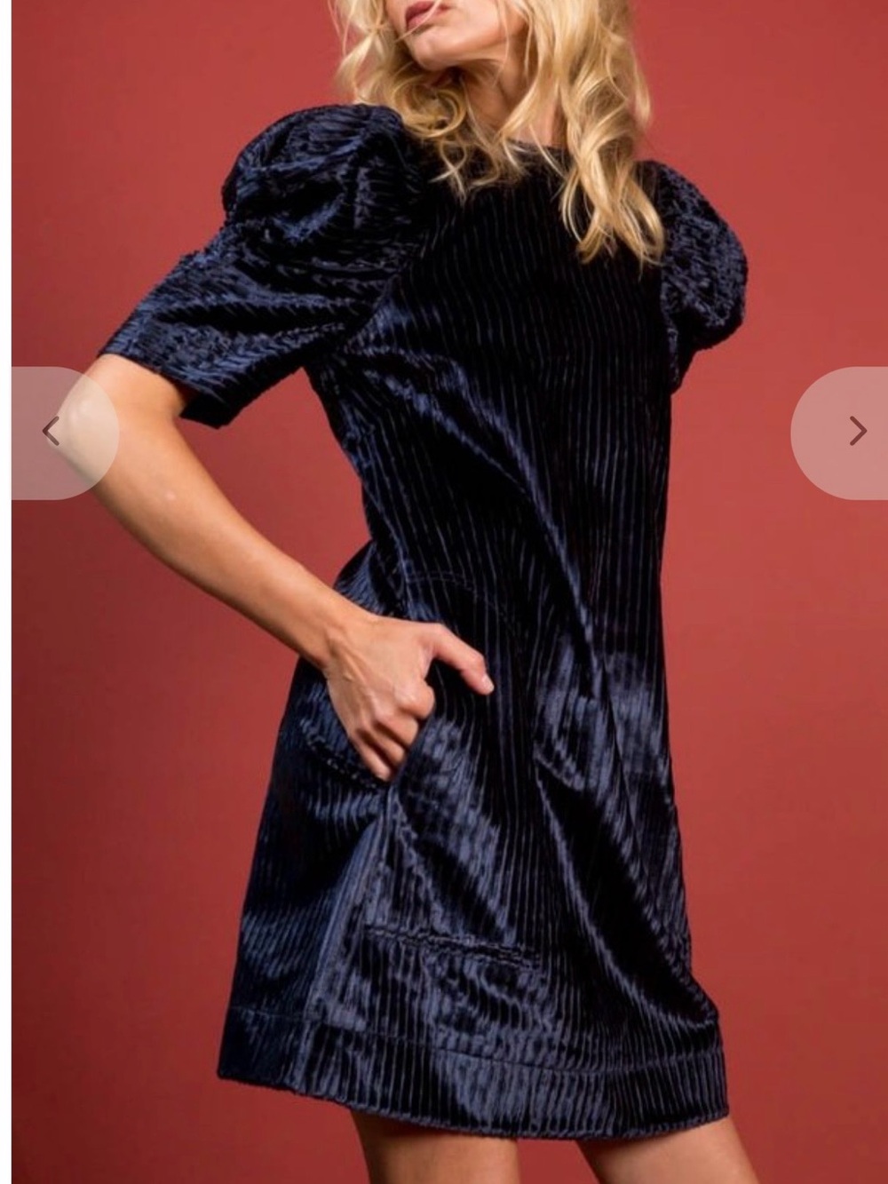 Ulla Johnson Callahan Puffed Shoulder Dress In Blue